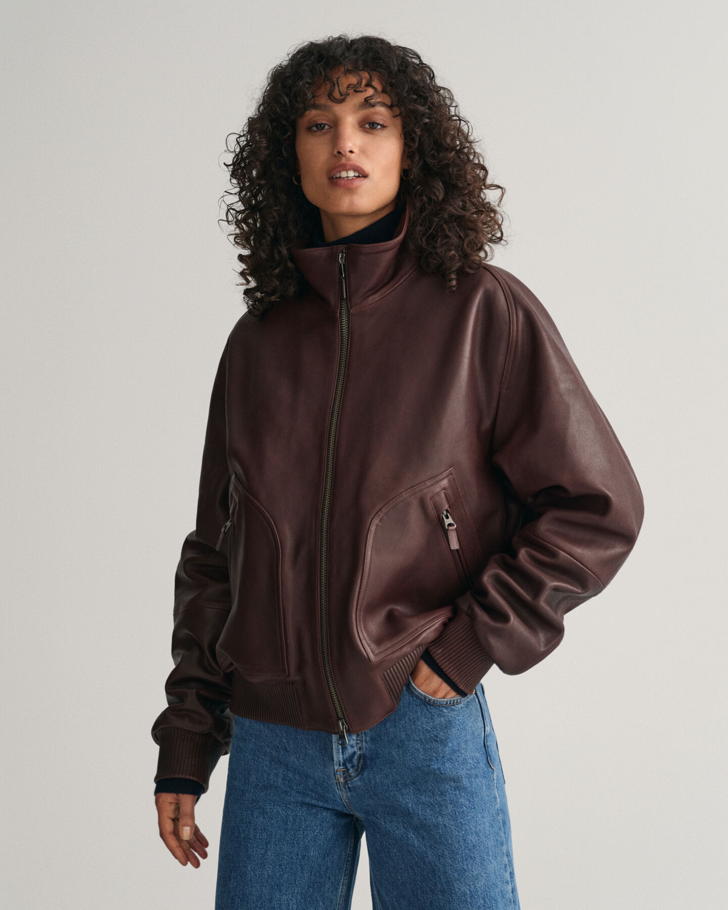 Giacca bomber in pelle