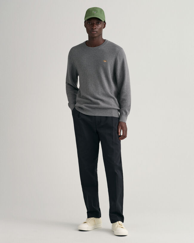 Maglia girocollo in cotone Texture