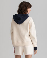 Felpa con cappuccio a blocchi di colore