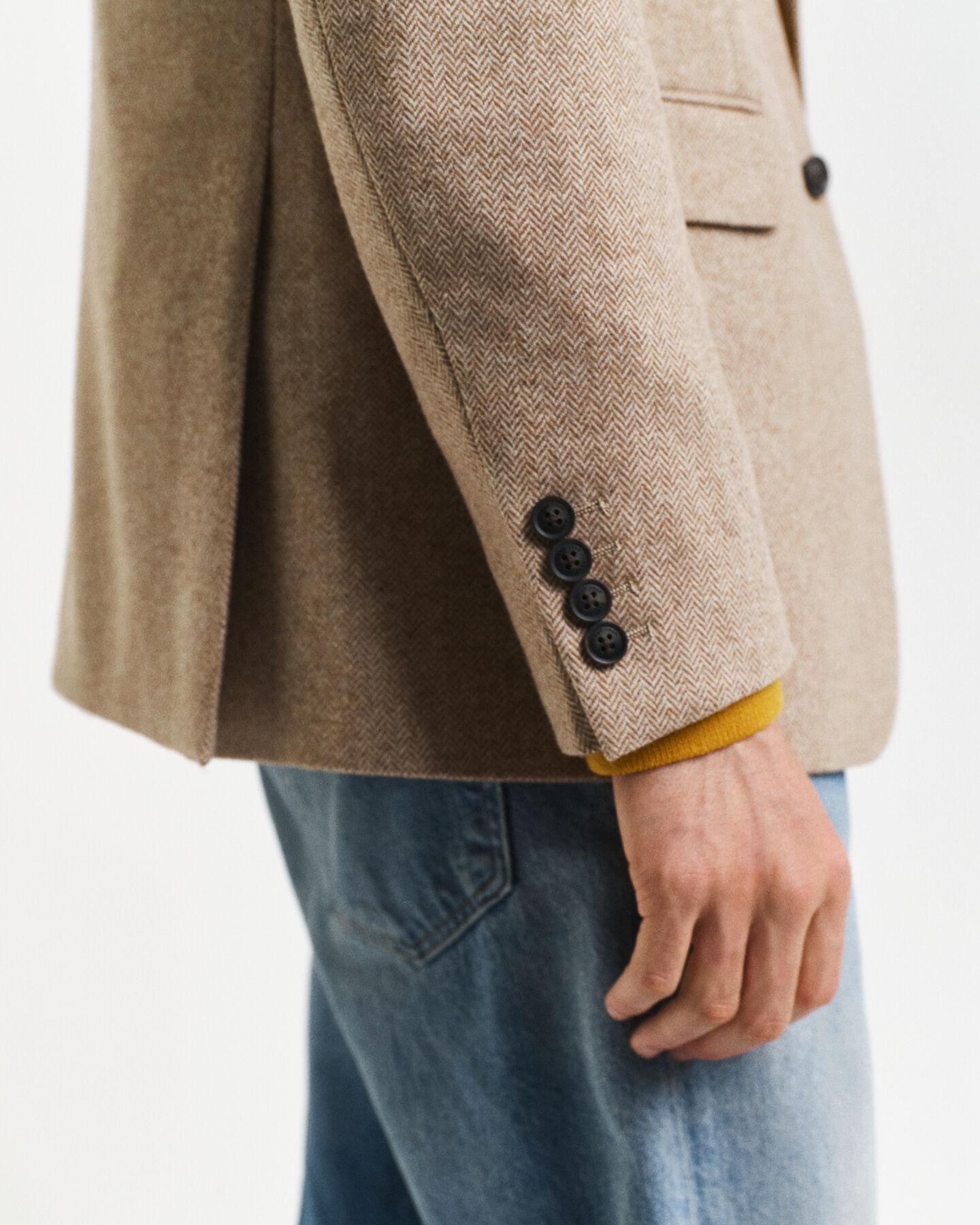 Blazer da abito con motivo a spina di pesce