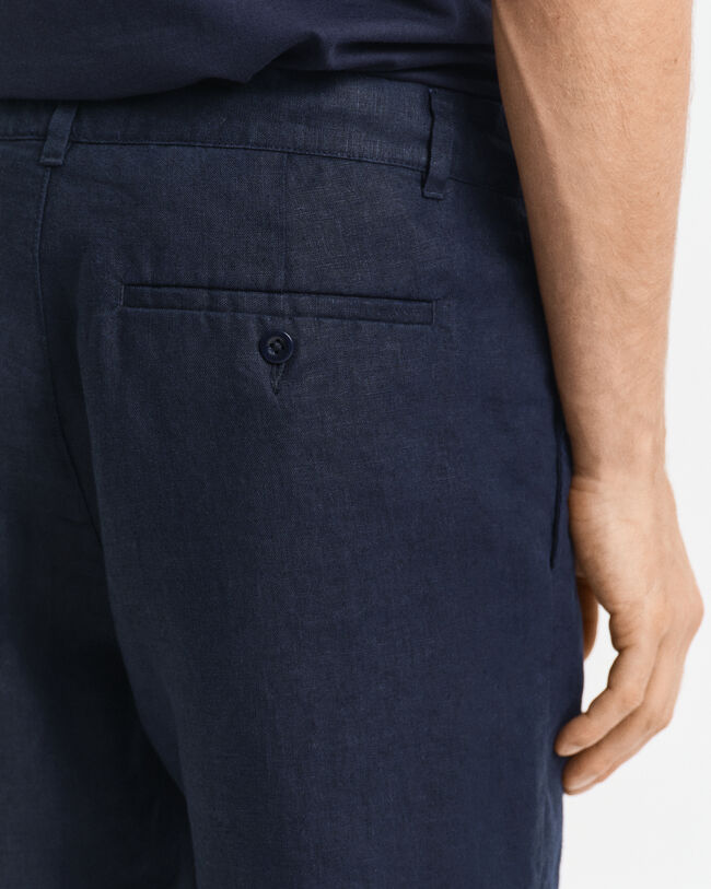 Pantaloncini con coulisse in lino relaxed fit