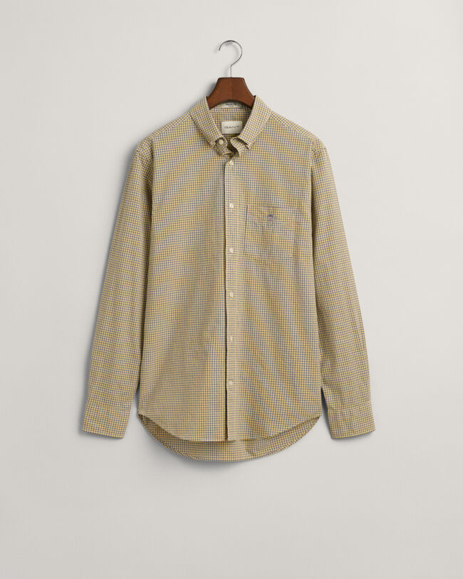 Camicia in popeline a quadretti regular fit