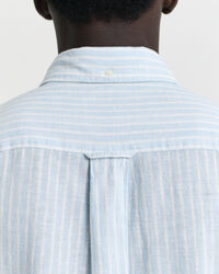 Camicia in misto cotone-lino a righe regular fit