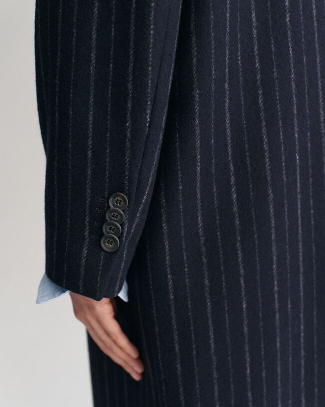 Cappotto gessato in lana