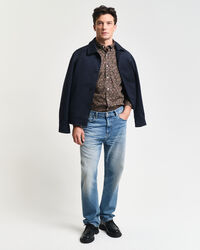 Camicia a righe con stampa cashmere regular fit