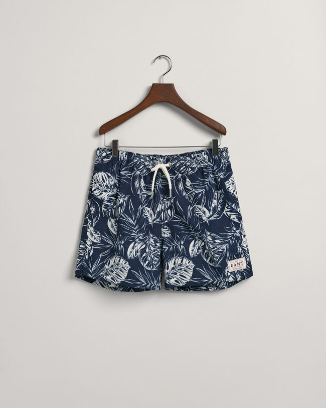 Pantaloncini da bagno con stampa Tropical Leaves Classic Fit