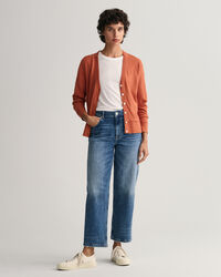 Cardigan con scollo a V in cotone leggero