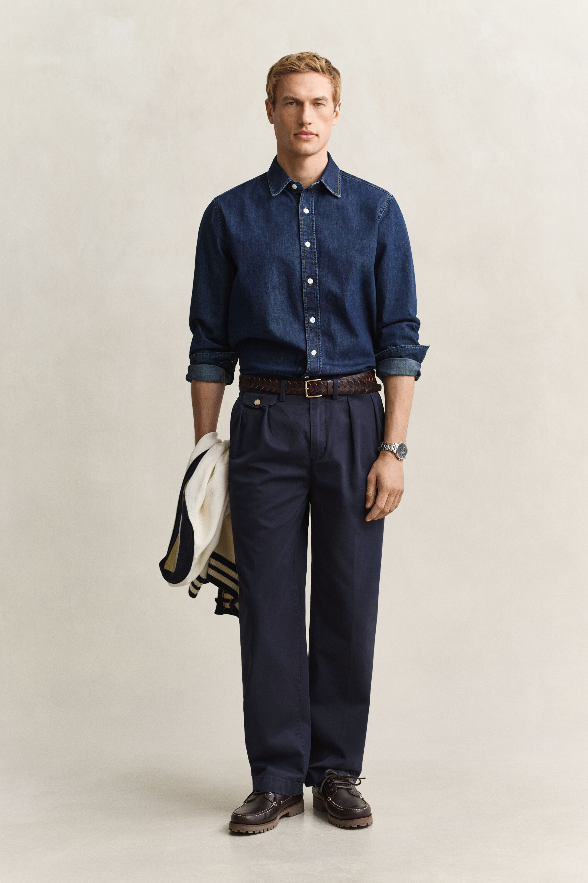 Pantaloni chino in twill di cotone