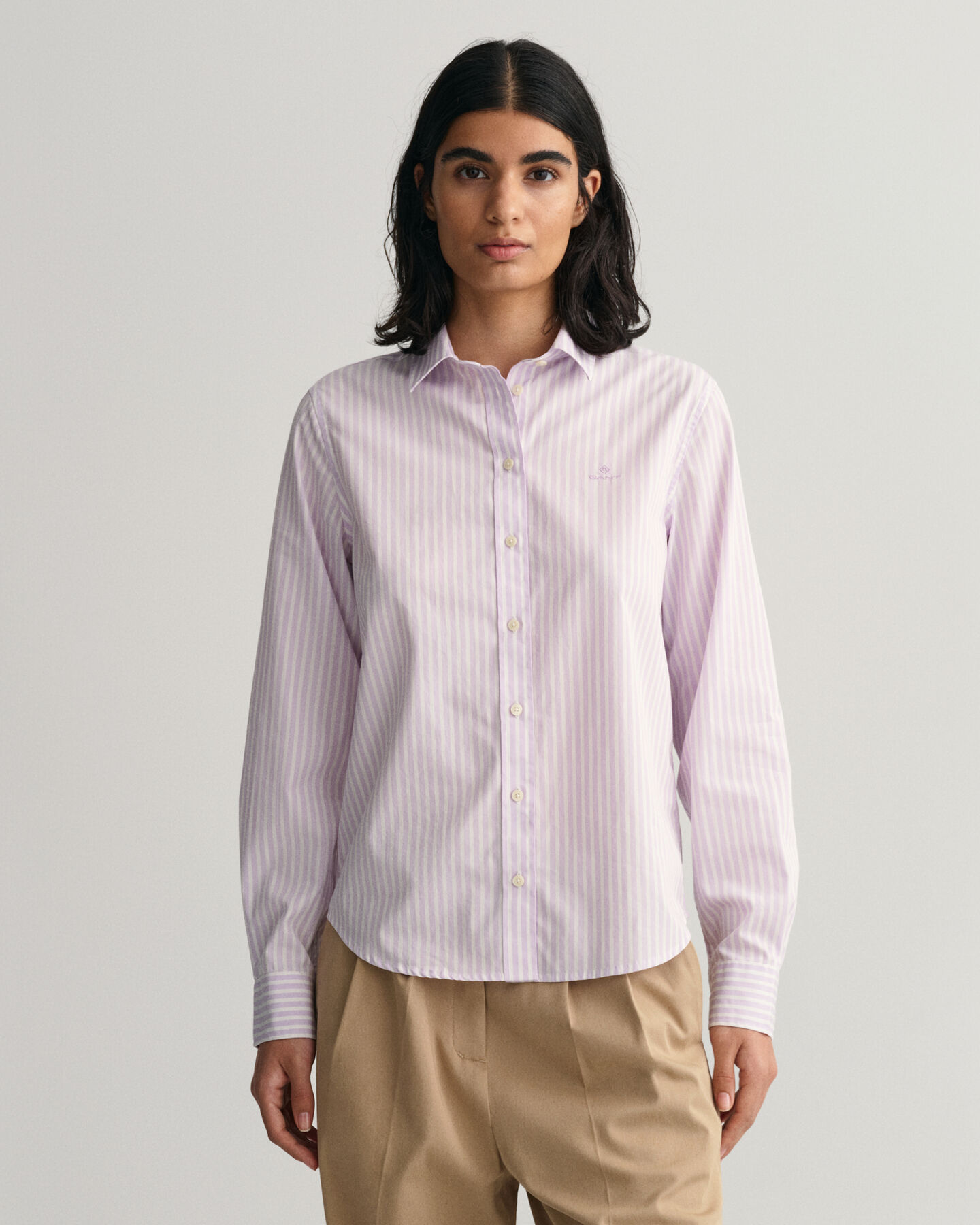 Camicia in broadcloth a righe regular fit