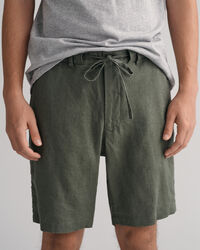Pantaloncini con coulisse in lino relaxed fit