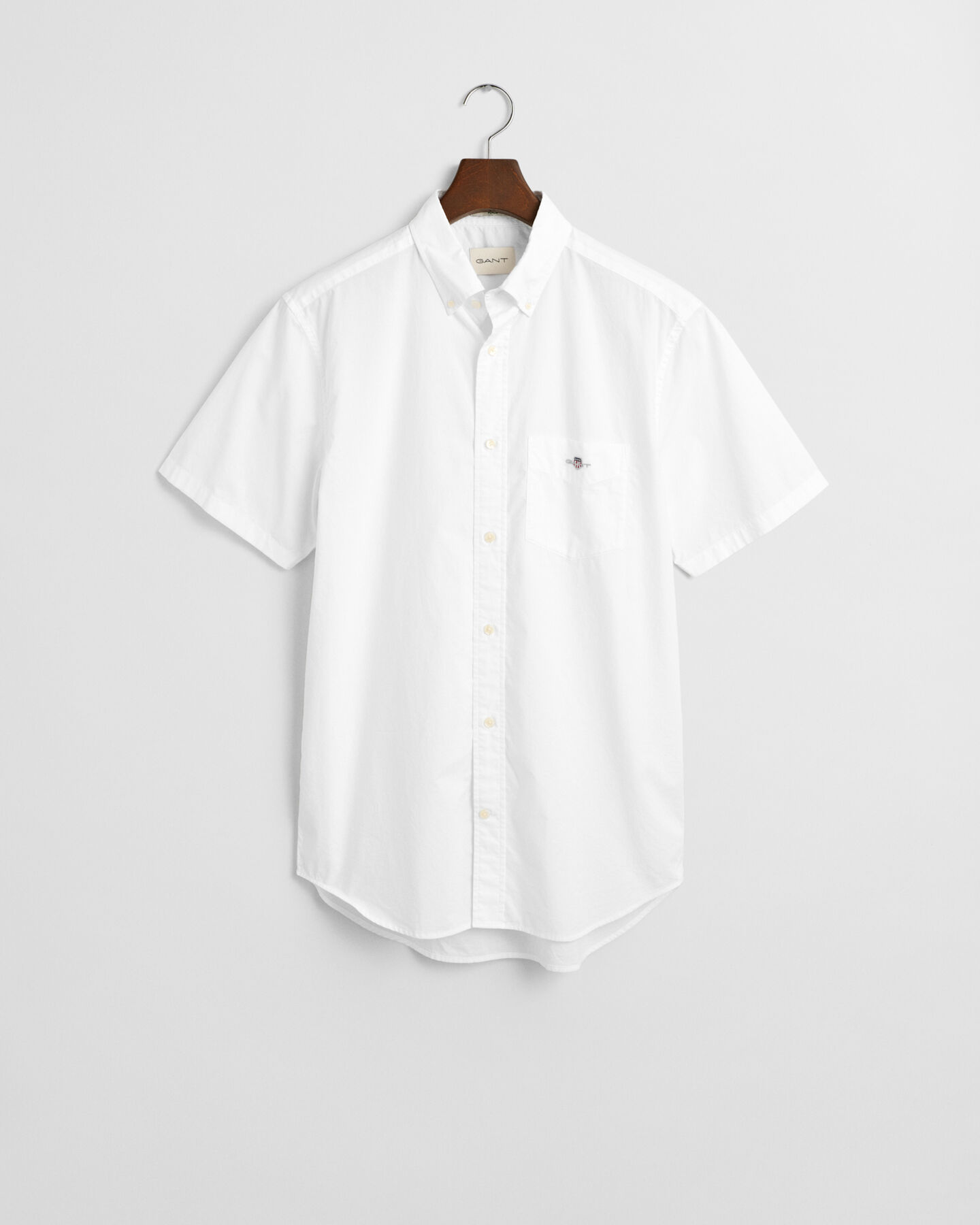 Camicia classica a maniche corte in popeline regular fit