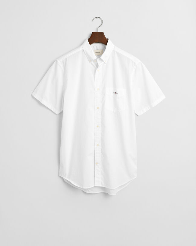 Camicia classica a maniche corte in popeline regular fit