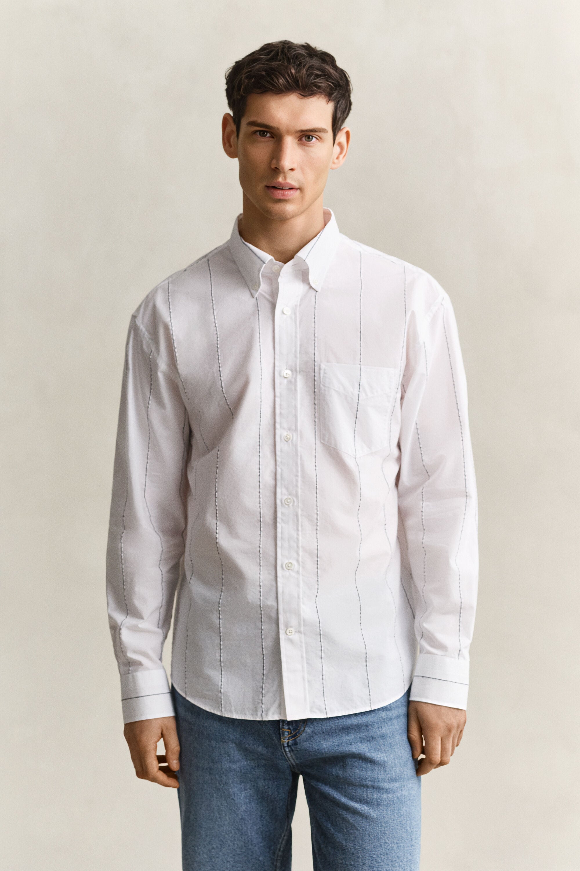 Camicia in ciniglia testurizzata