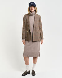 Abito a collo alto con dettagli con motivo a spina di pesce