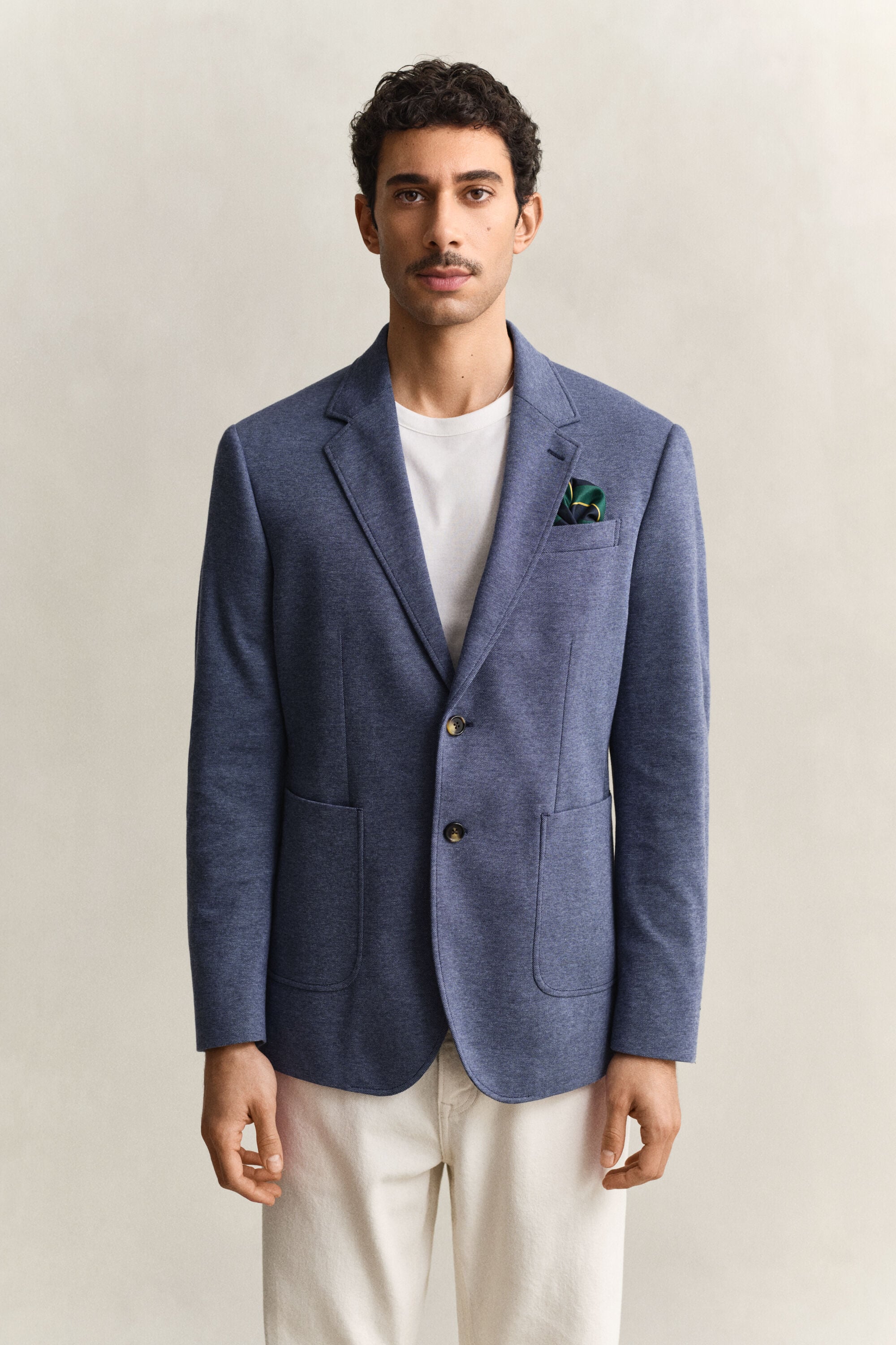 Blazer in jersey bicolore in piqué