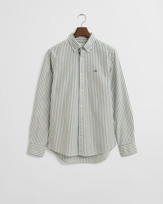 Camicia Oxford elasticizzata a righe slim fit