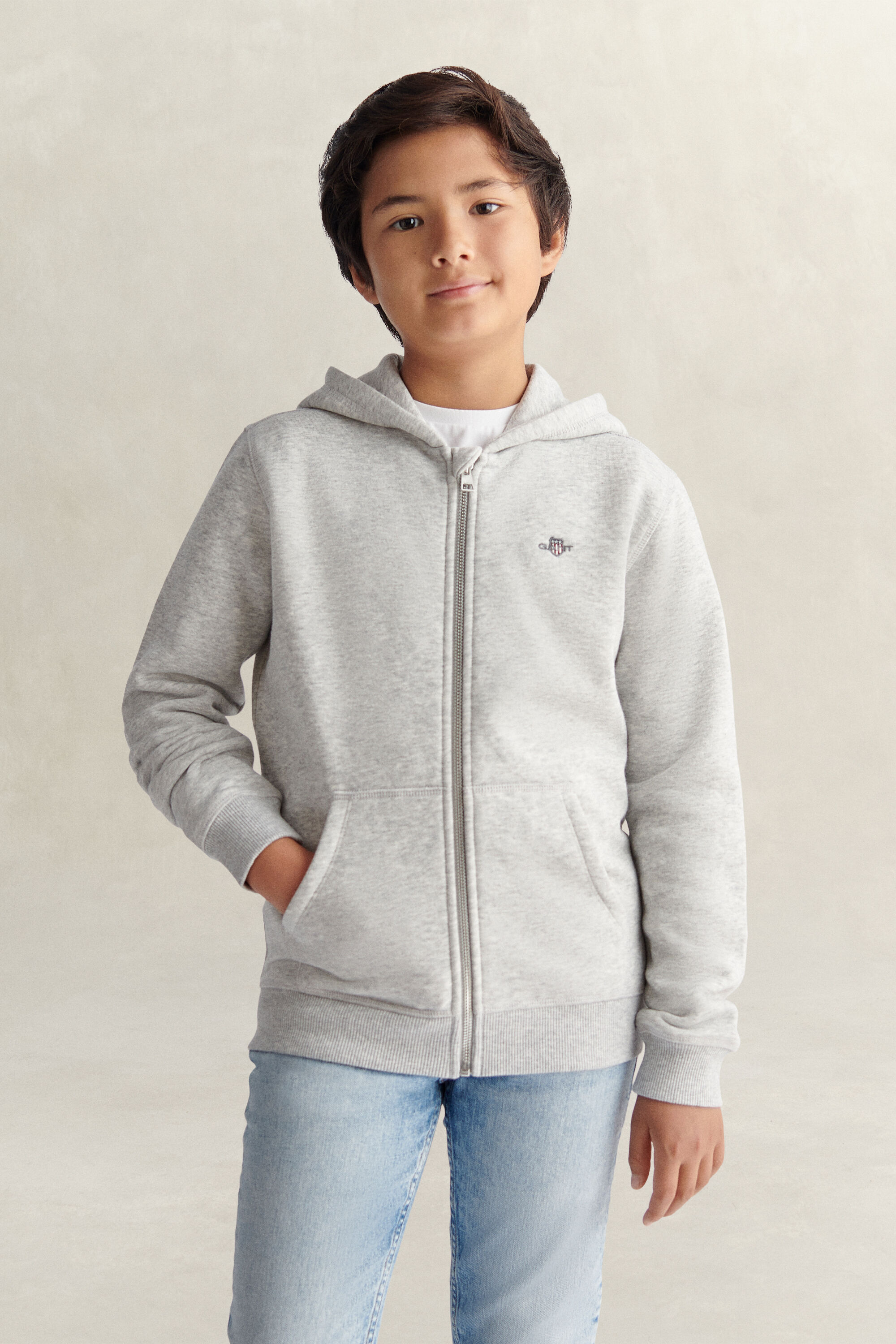 Felpa con cappuccio e zip Shield Teens