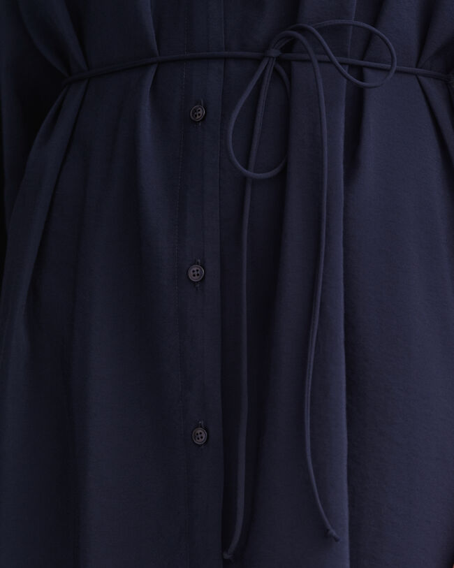 Abito chemisier con colletto alla coreana