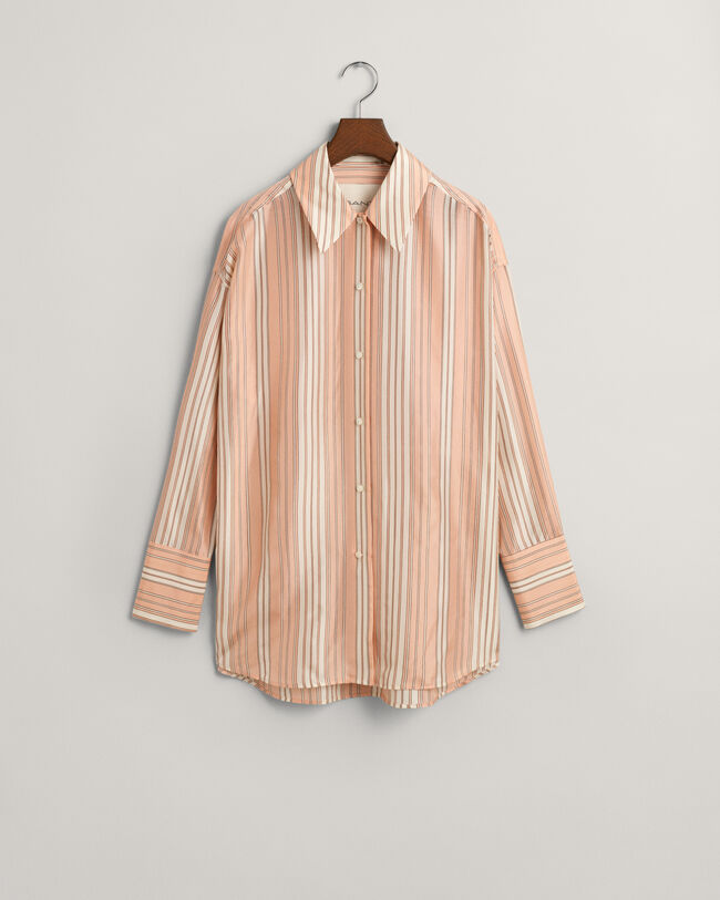 Camicia in seta a righe oversize