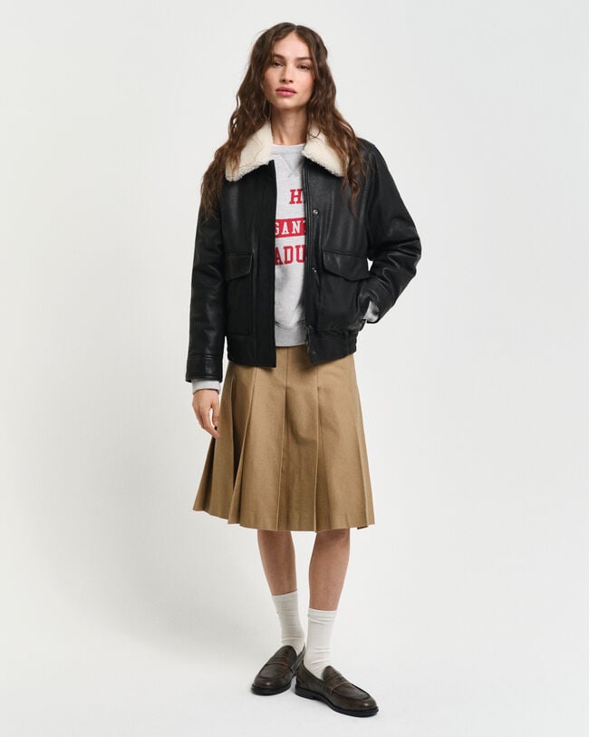 Gonna chino a pieghe