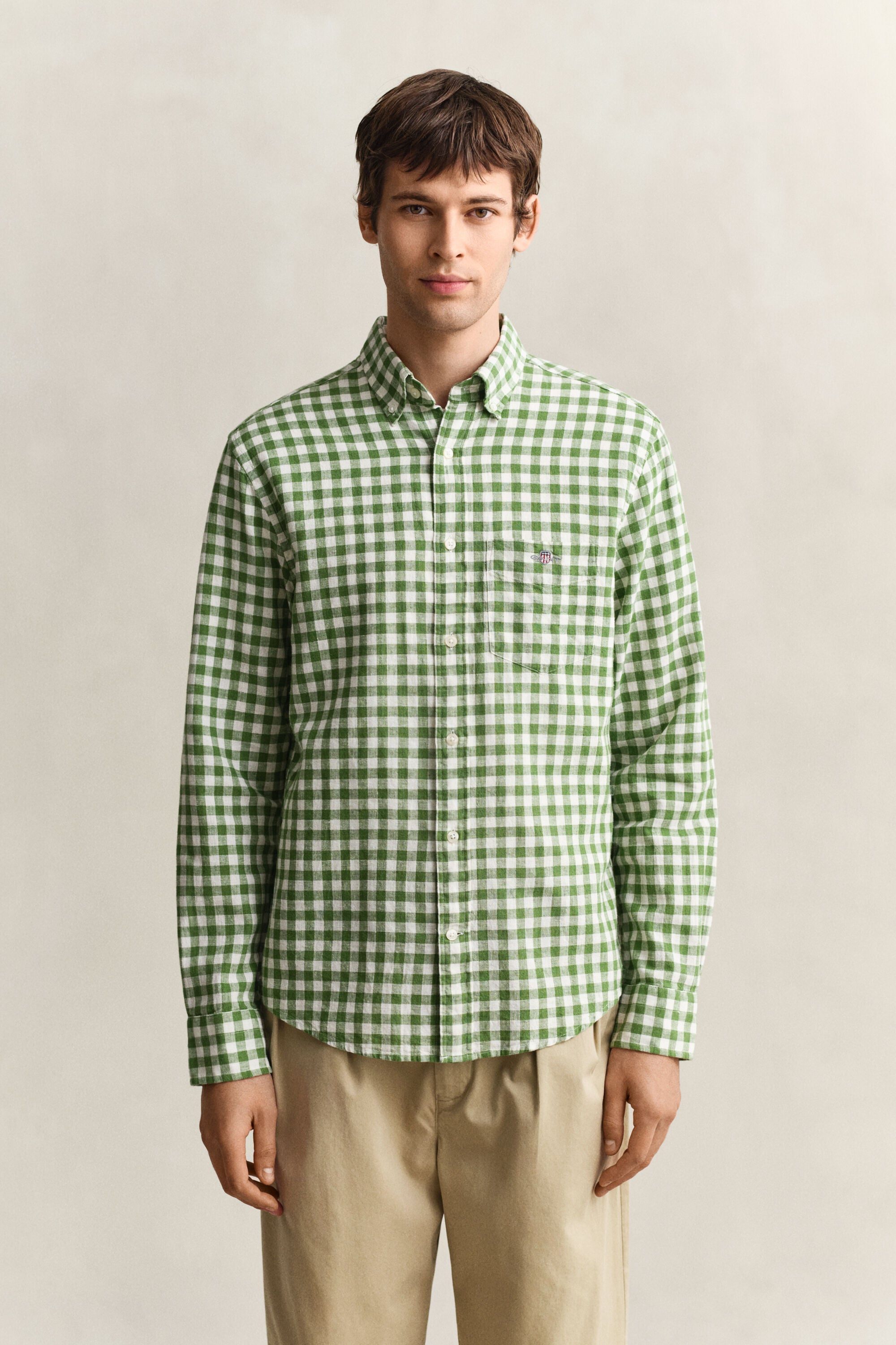 Camicia in misto lino percalle