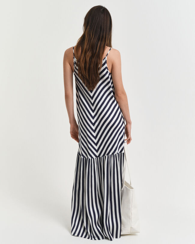 Maxi abito a righe chevron