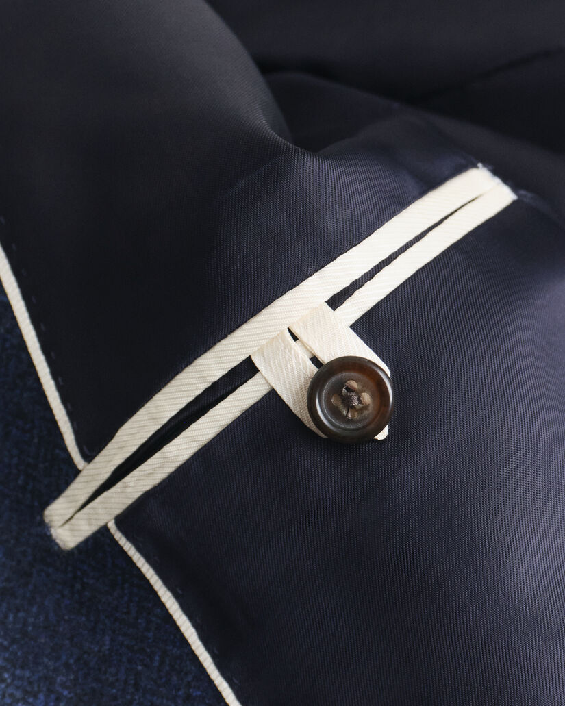 Giacca da abito con motivo a spina di pesce in flanella slim fit