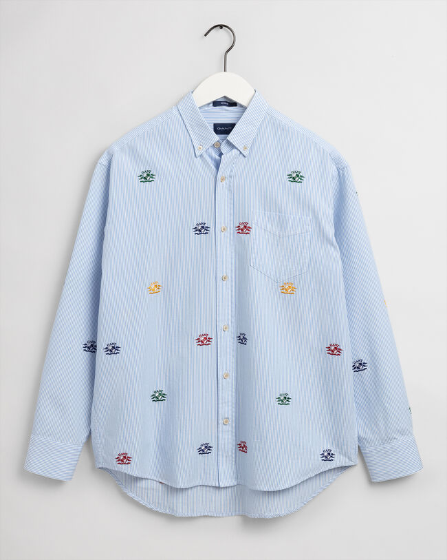 Camicia Oxford con ricamo Crest relaxed fit