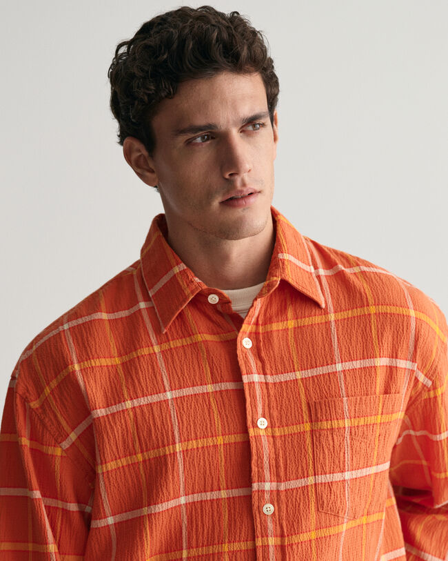 Camicia a quadri testurizzata oversize