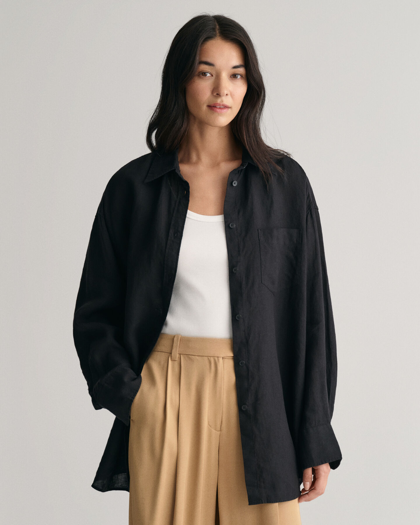 Camicia oversize in lino