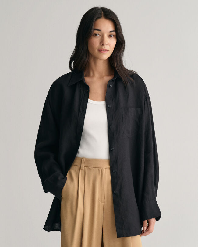 Camicia oversize in lino