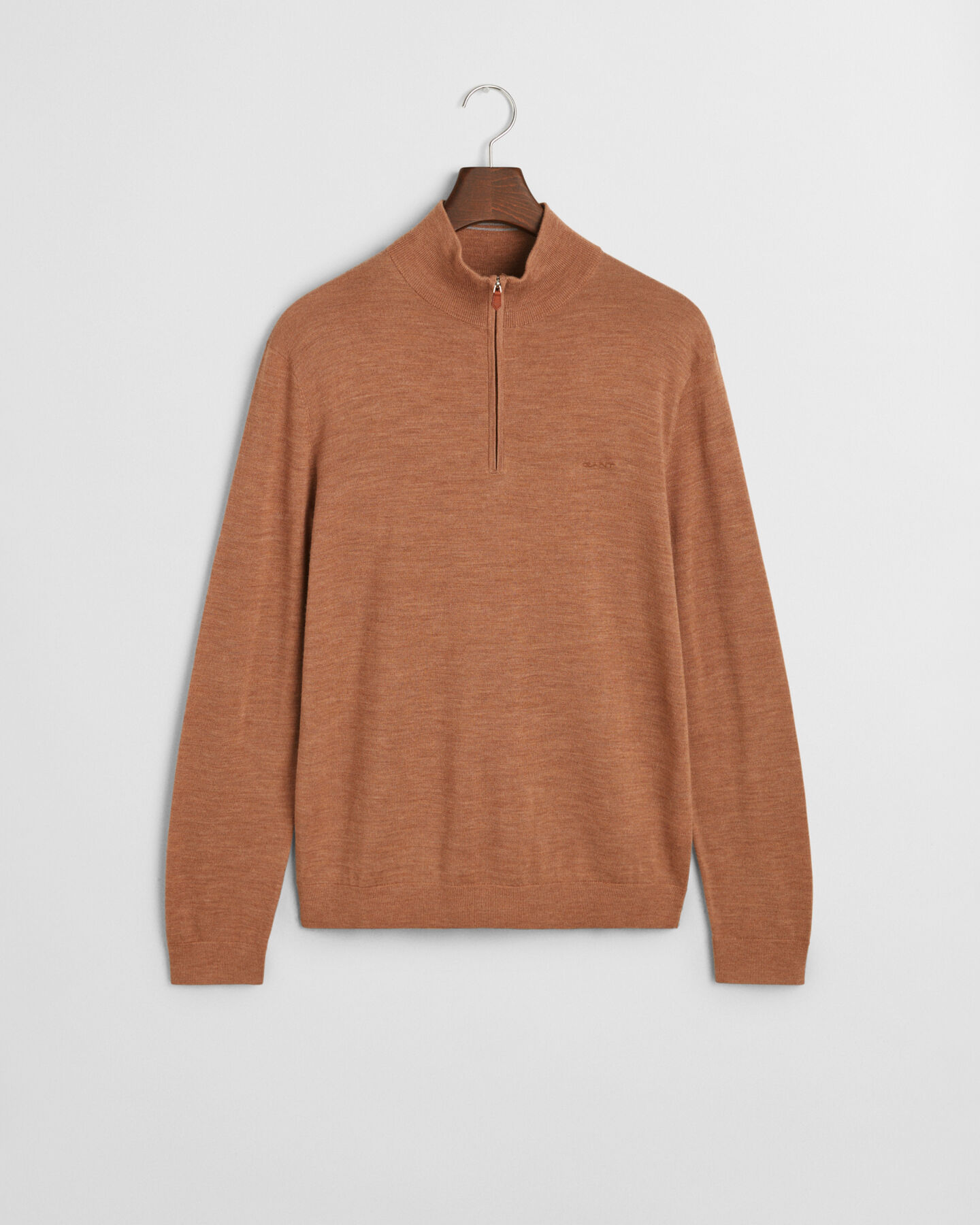 Maglia con zip corta in finissima lana merino