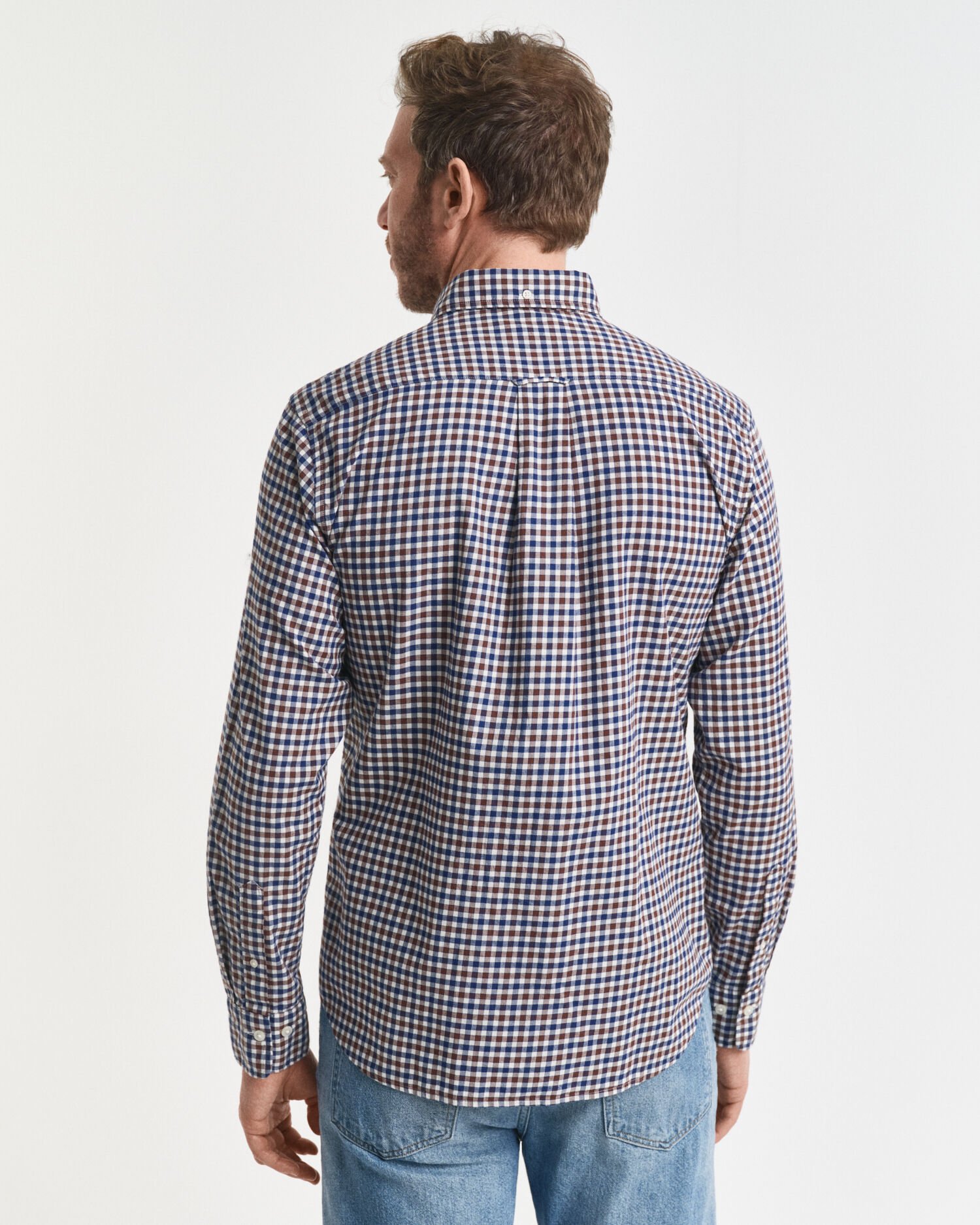 Camicia in twill a quadri percalle regular fit