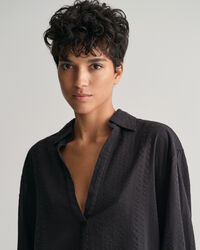 Camicia popover a righe Seersucker relaxed fit