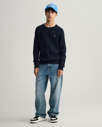 Maglia Casual girocollo in cotone a coste teens