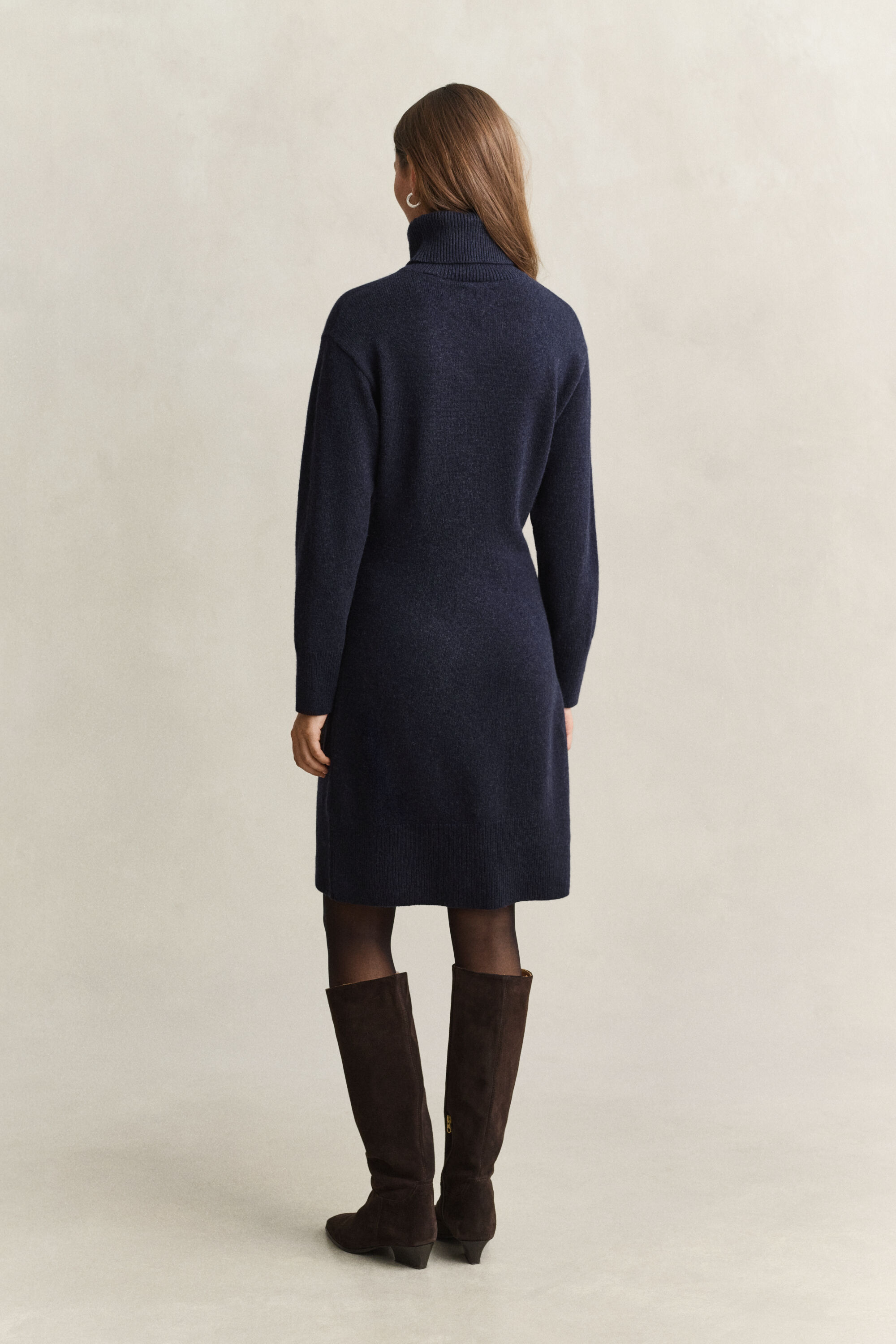 Abito a collo alto in misto lana-cashmere