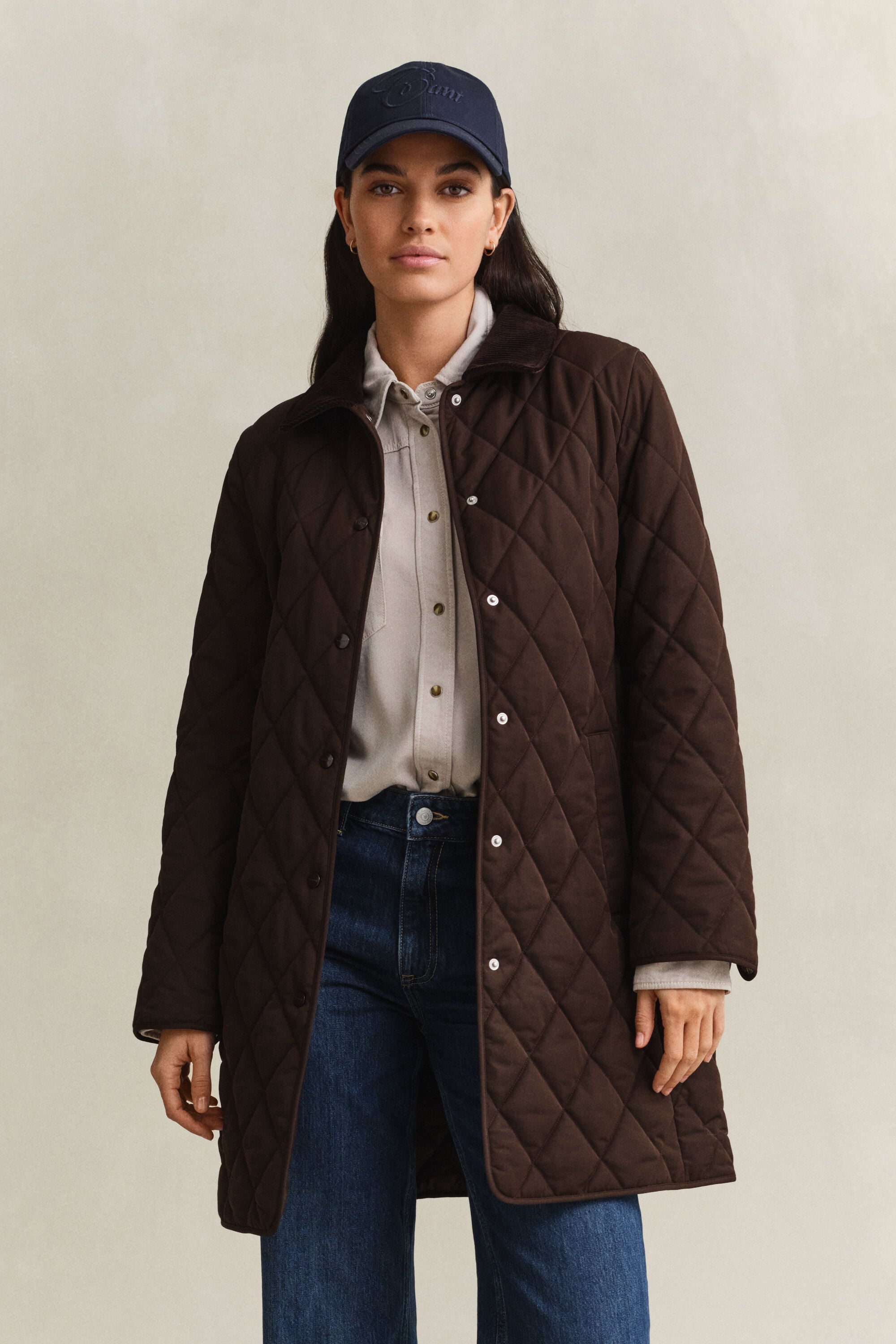 Cappotto trapuntato aderente