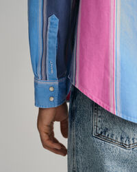 Camicia Heavy in twill a righe relaxed fit