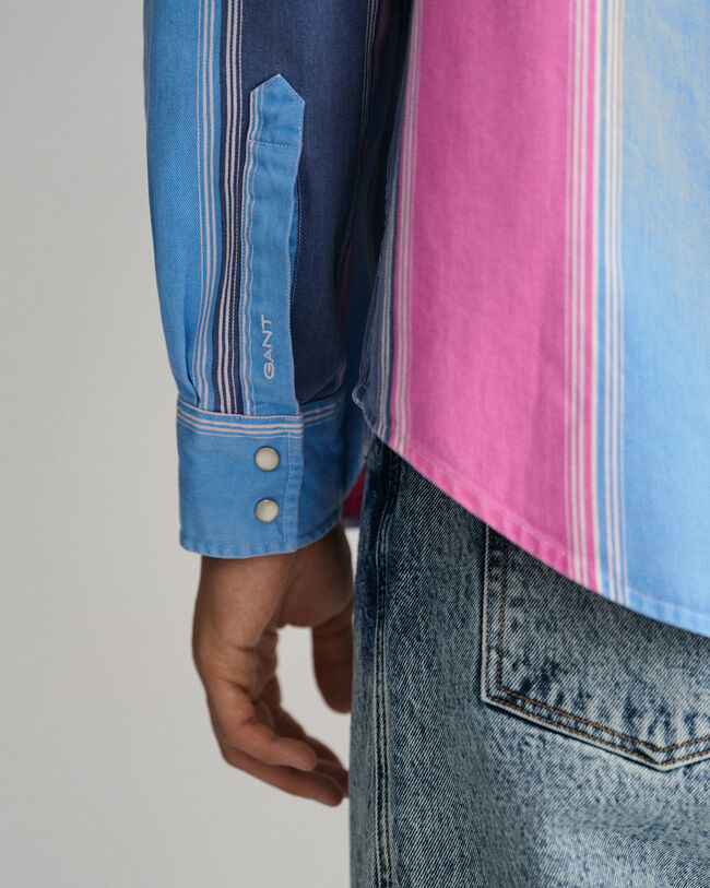 Camicia Heavy in twill a righe relaxed fit