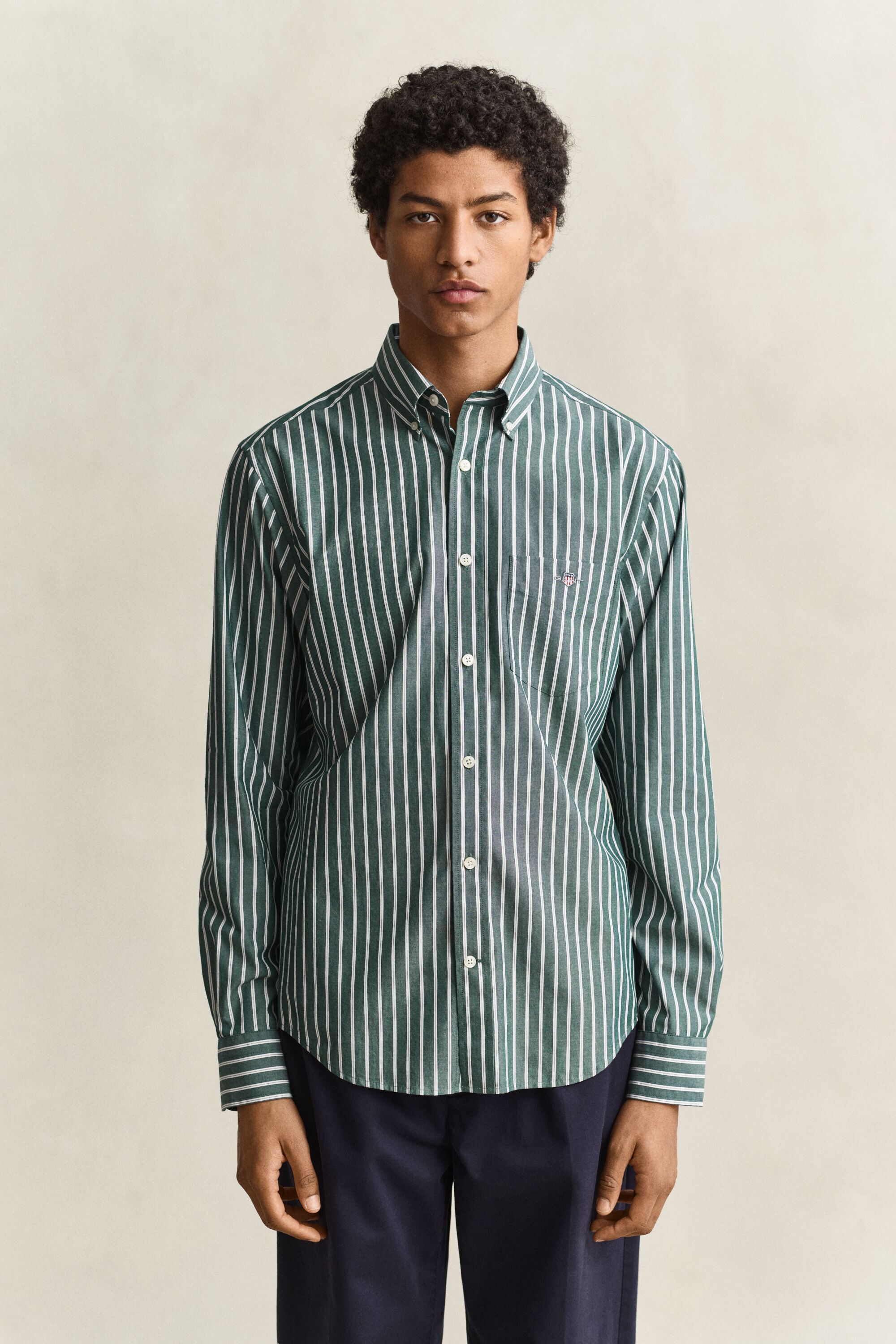 Camicia in popeline a righe