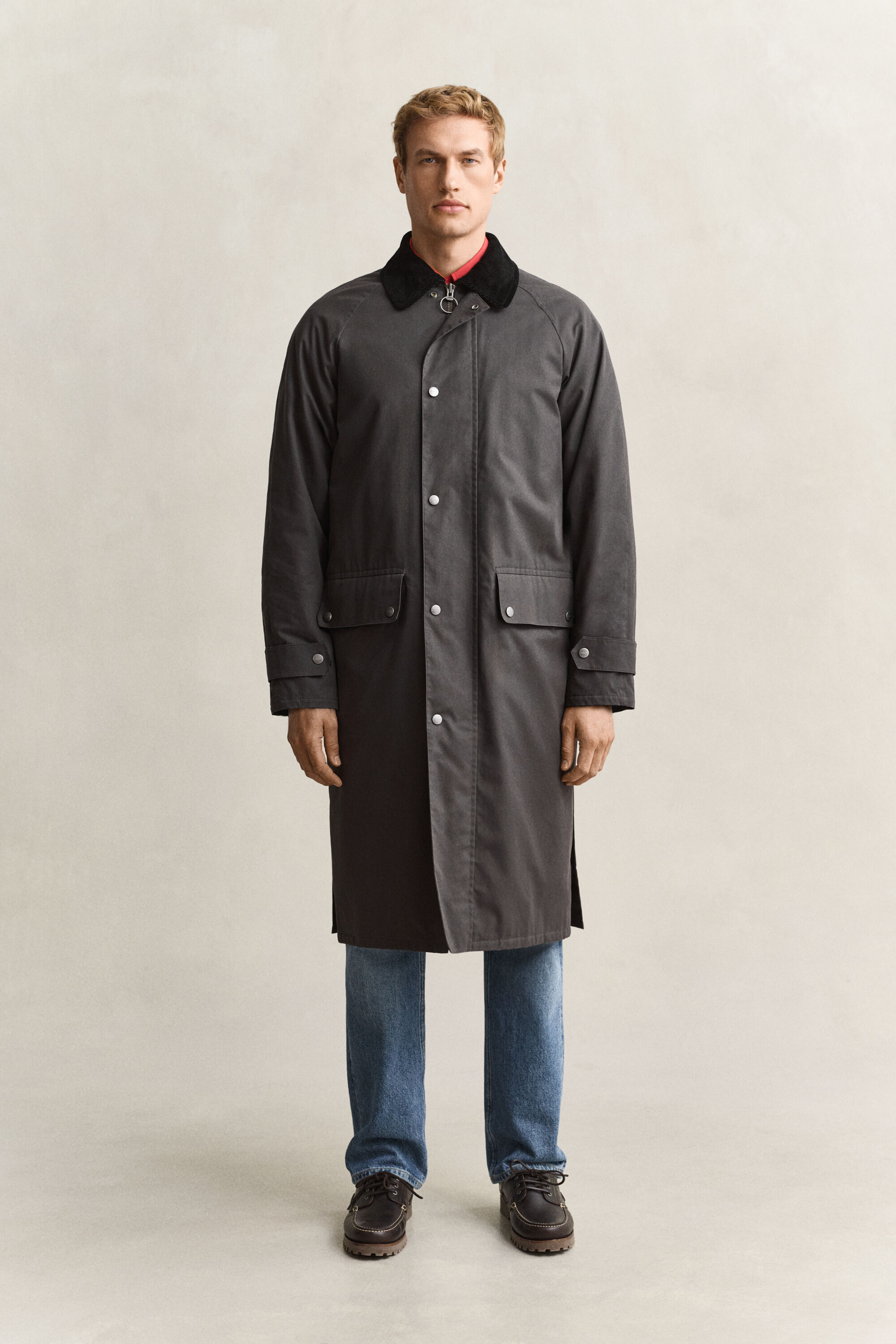 Cappotto classico in tessuto cerato