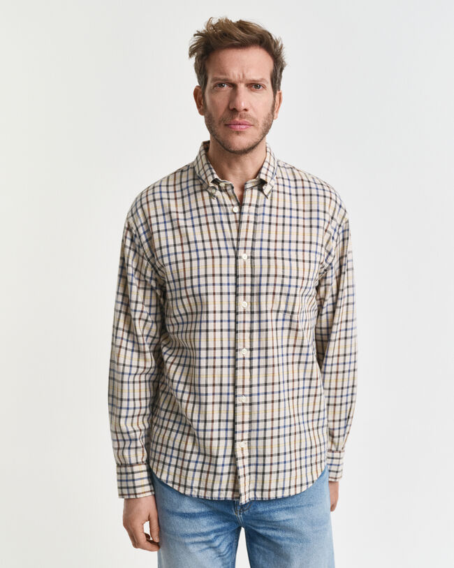 Camicia in twill a quadri relaxed fit