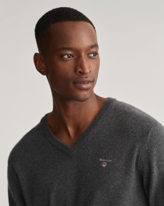 Maglia con scollo a V in lana d'agnello extrafine