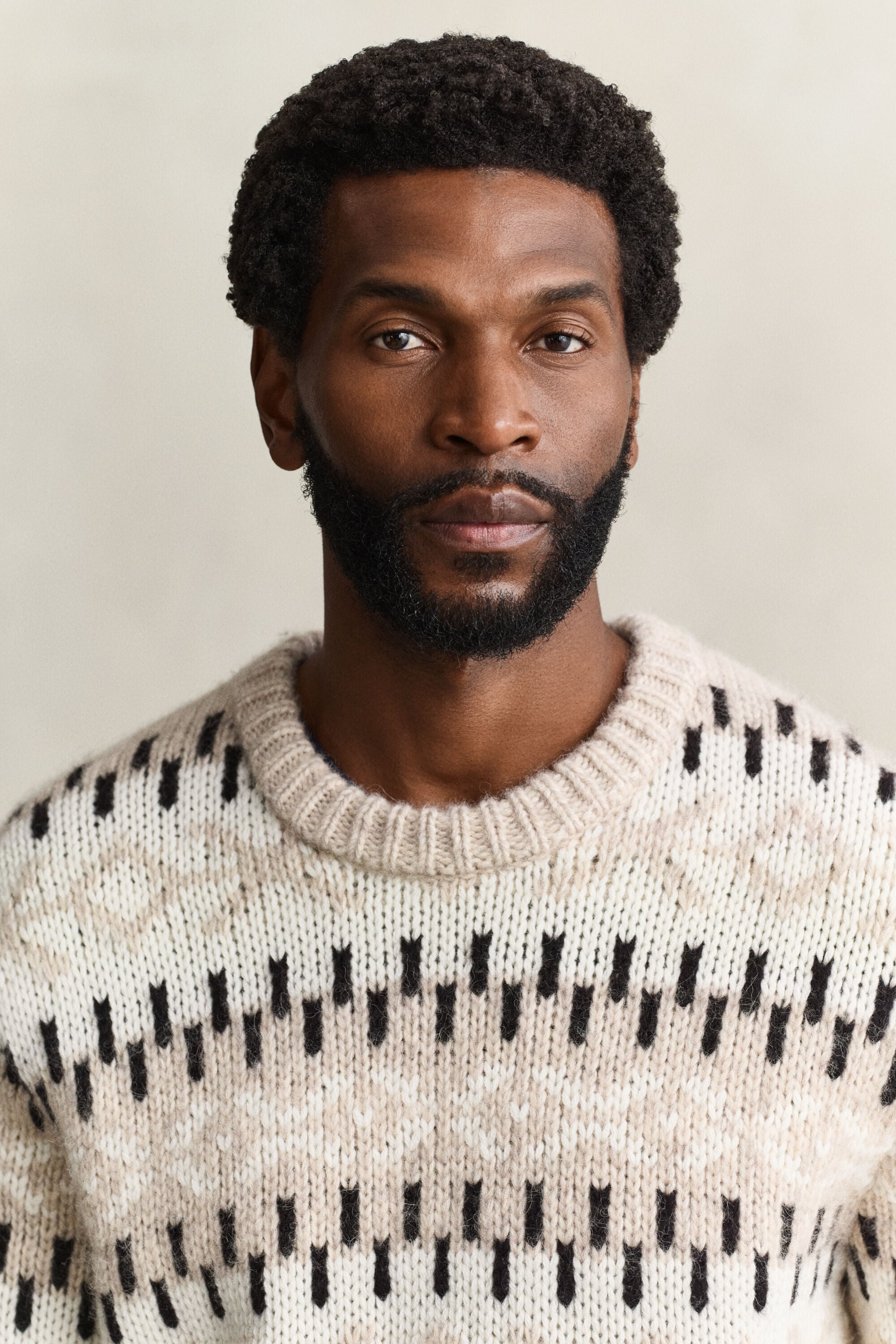 Maglia jacquard in misto lana d’alpaca