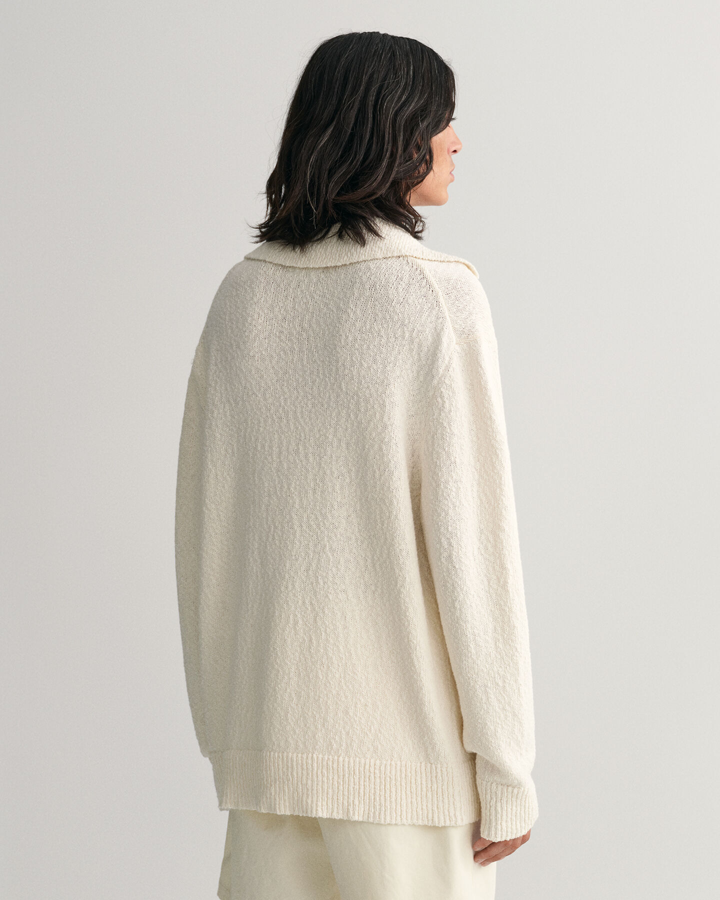 Polo in misto cotone-lino fiammato