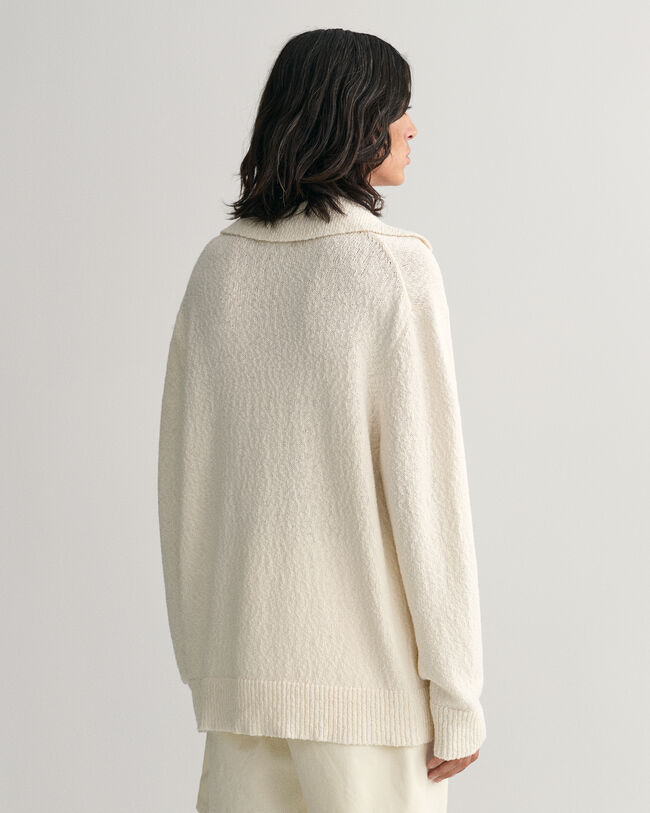 Polo in misto cotone-lino fiammato