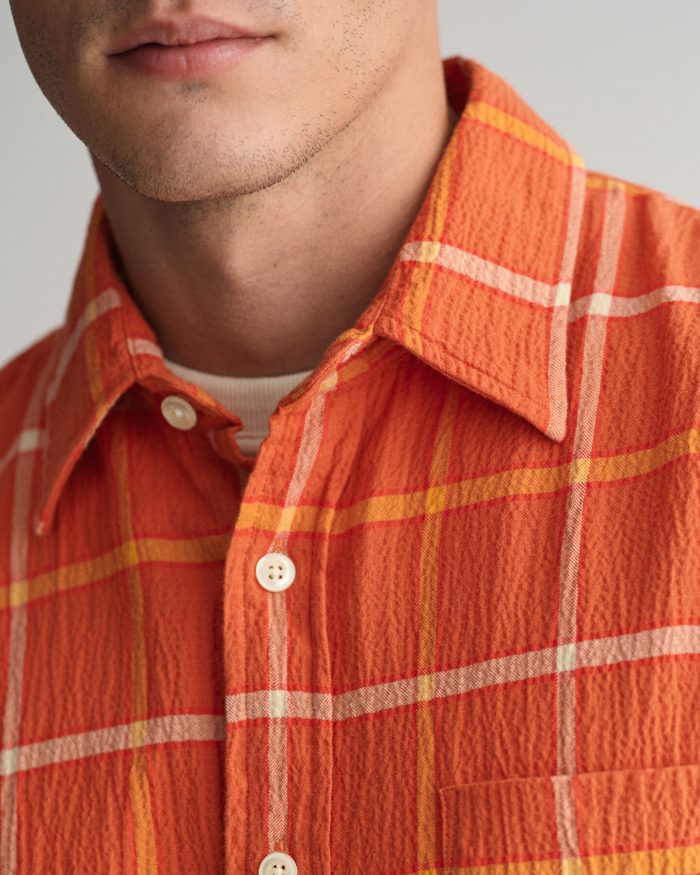 Camicia a quadri testurizzata oversize