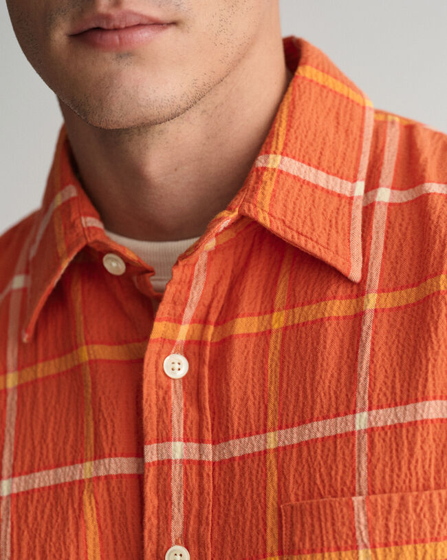 Camicia a quadri testurizzata oversize