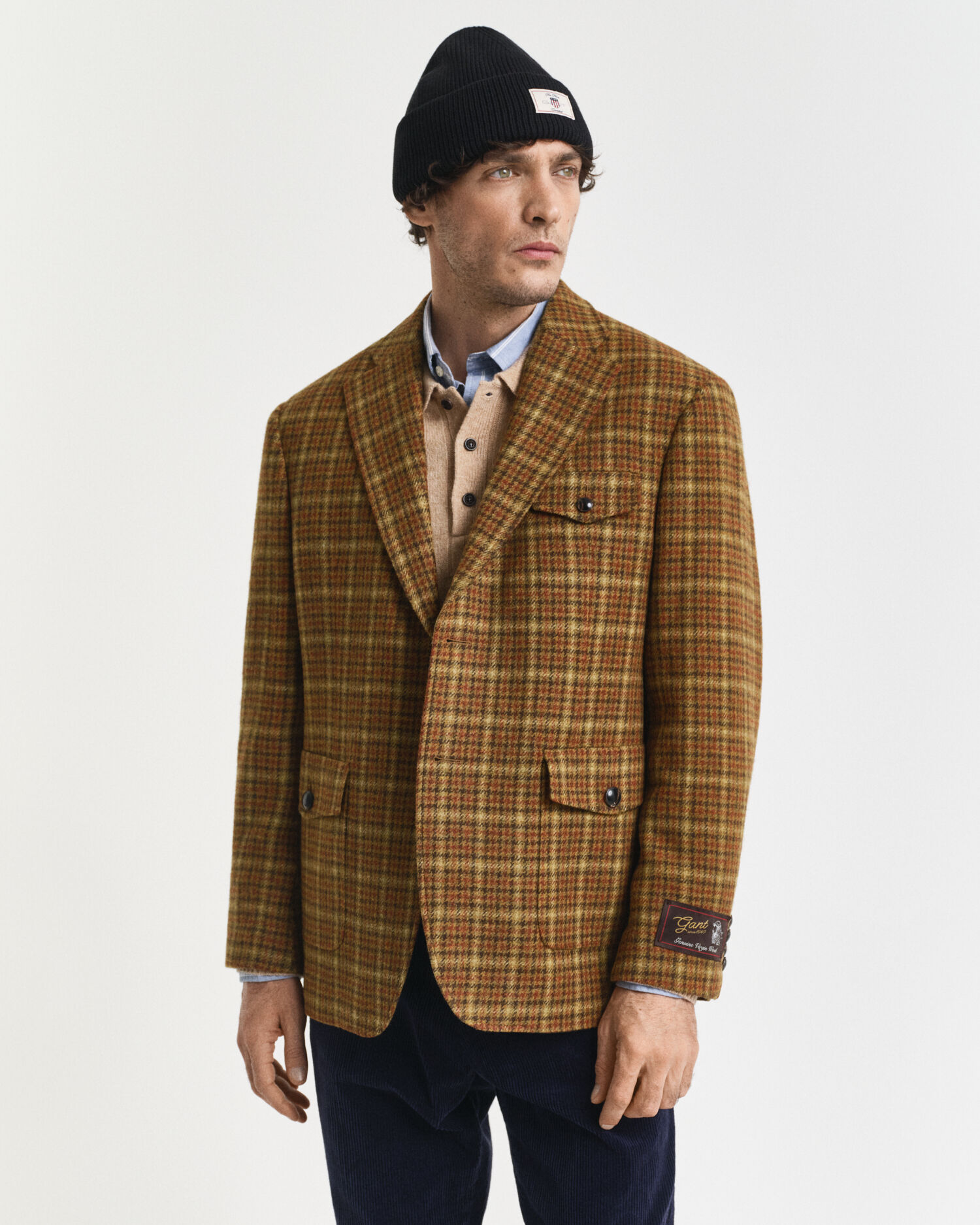 Blazer in tweed a quadri relaxed fit