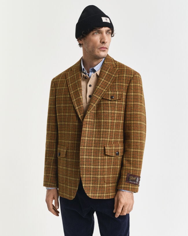 Blazer in tweed a quadri relaxed fit